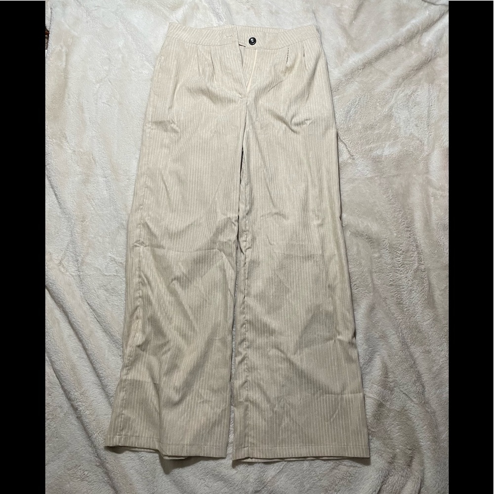 Tan corduroy wide leg pants